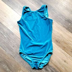 Green velvet leotard size L